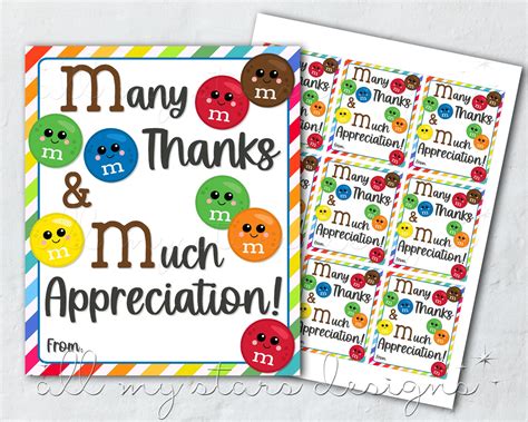 Much And Many Thanks M M Printable